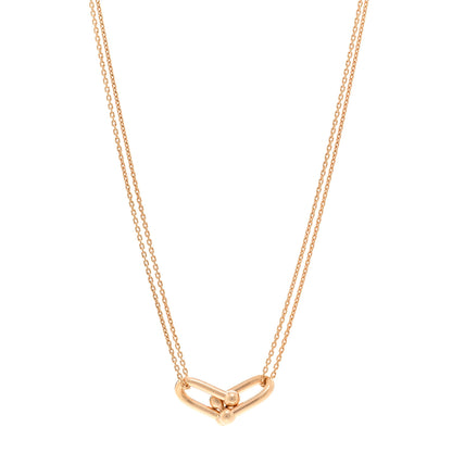Tiffany 18K Rose Gold HardWear Double Link Pendant Necklace 1 of 4