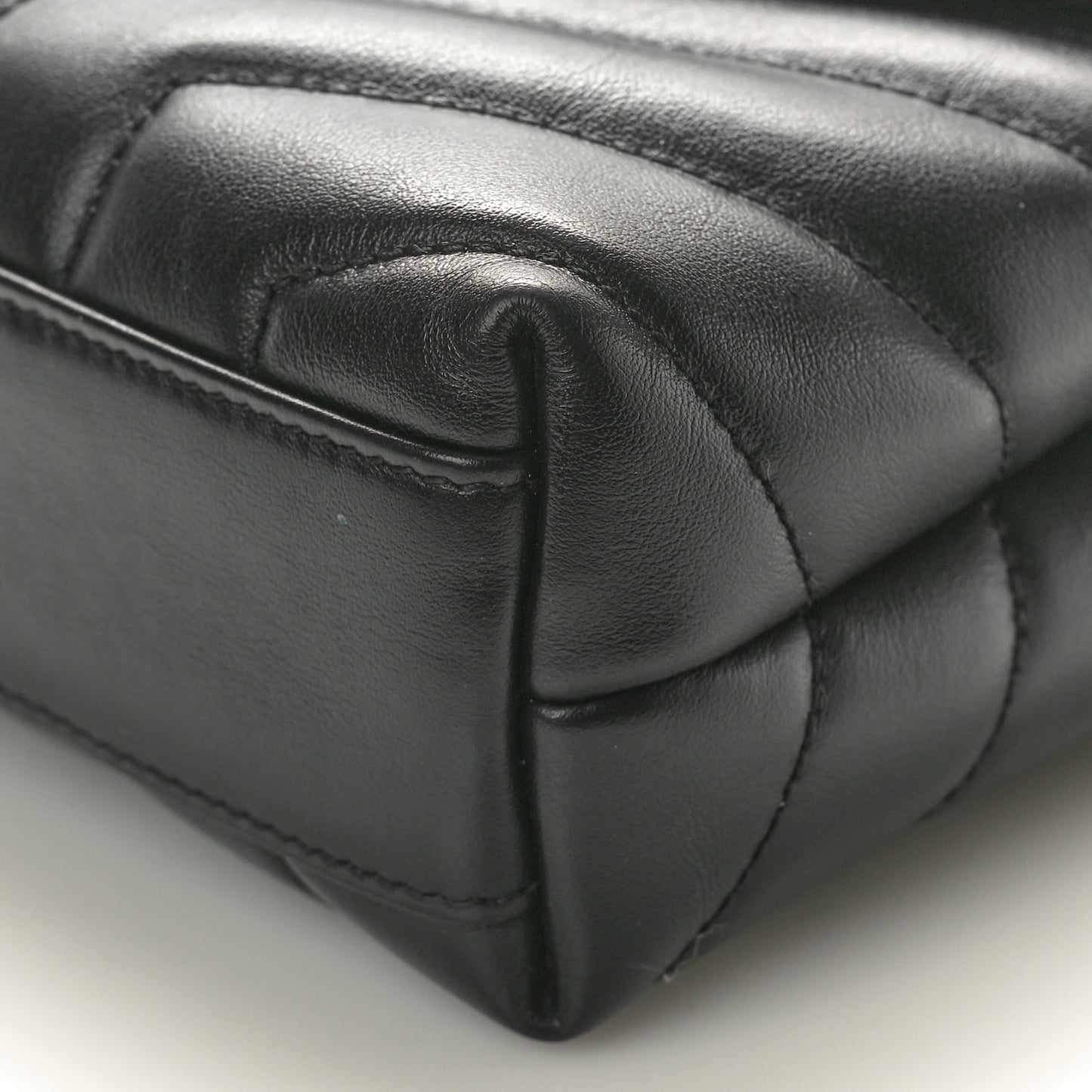 Calfskin Y Quilted Monogram Monochrome Toy Loulou Crossbody Bag Black