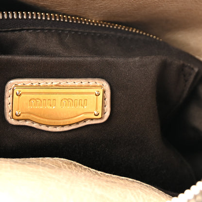 Miu Miu Vitello Lux Medium Bow Bag Grey 6 of 9