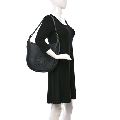 Celine Calfskin Triomphe Heloise Shoulder Bag Slate Grey 2 of 13