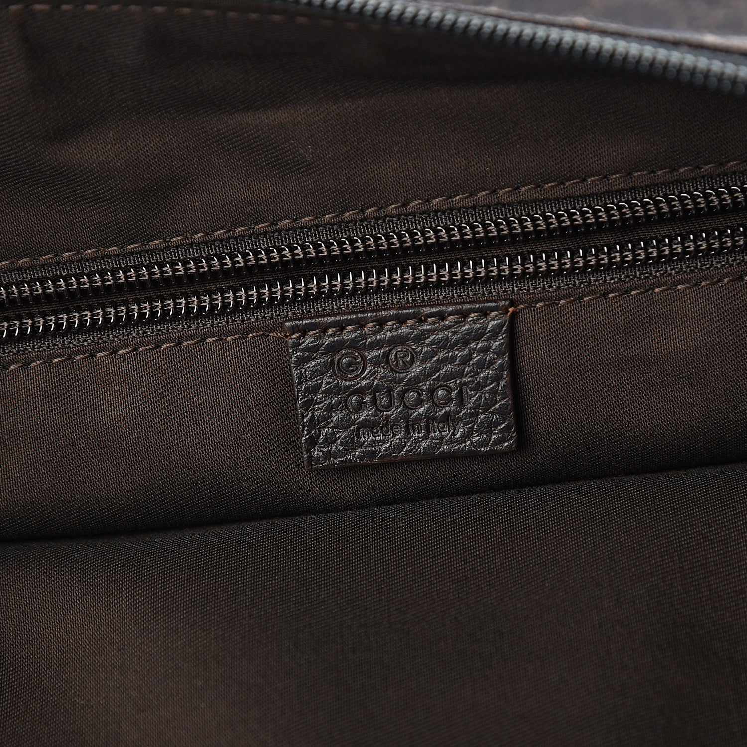Gucci Denim Monogram Messenger Bag Dark Brown 5 of 9