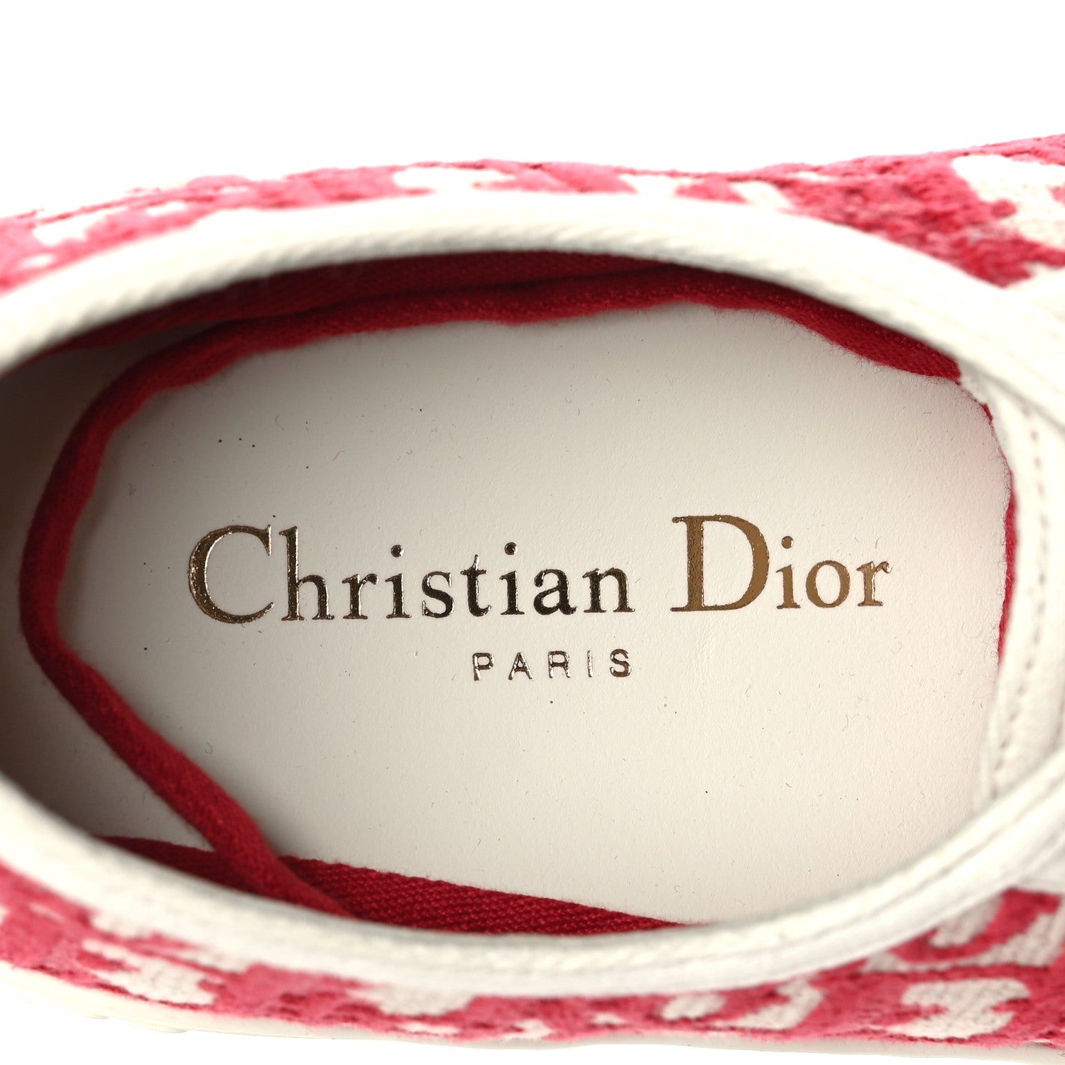 Christian Dior Canvas Oblique Walk'N'Dior Low Top Sneakers 38.5 Framboise 8 of 8