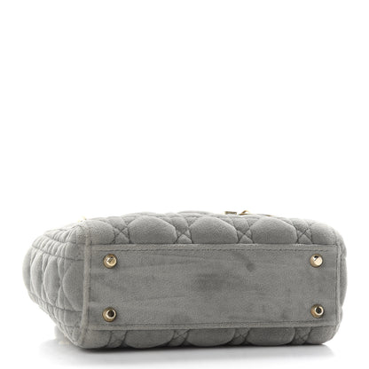 Christian Dior Velvet Mini Lady Dior Gray 4 of 12