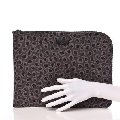 Gucci Canvas Animal Print Document Case Brown 2 of 9