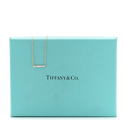 Tiffany 18K Rose Gold Diamond Fleur de Lis Key Bar Pendant Necklace 6 of 6