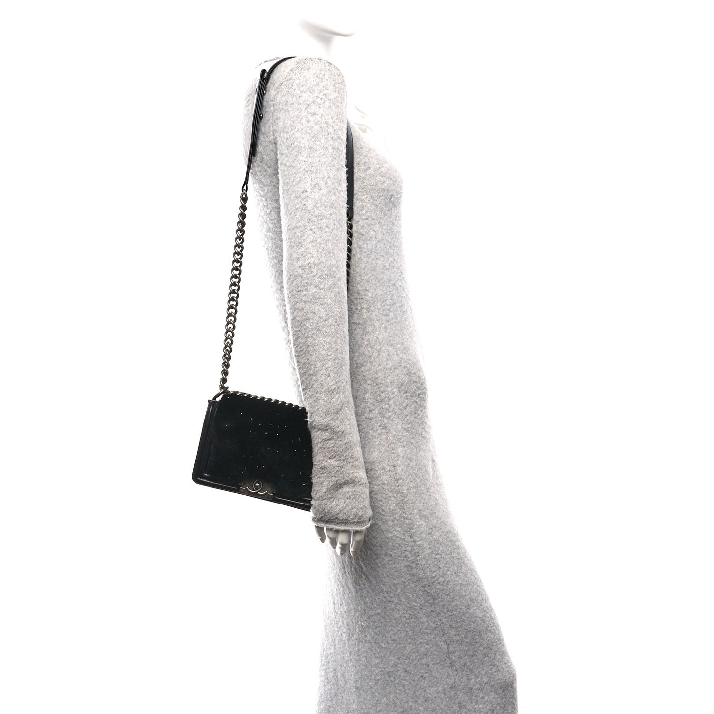 Orylag Rabbit Fur Calfskin Small Boy Flap Black