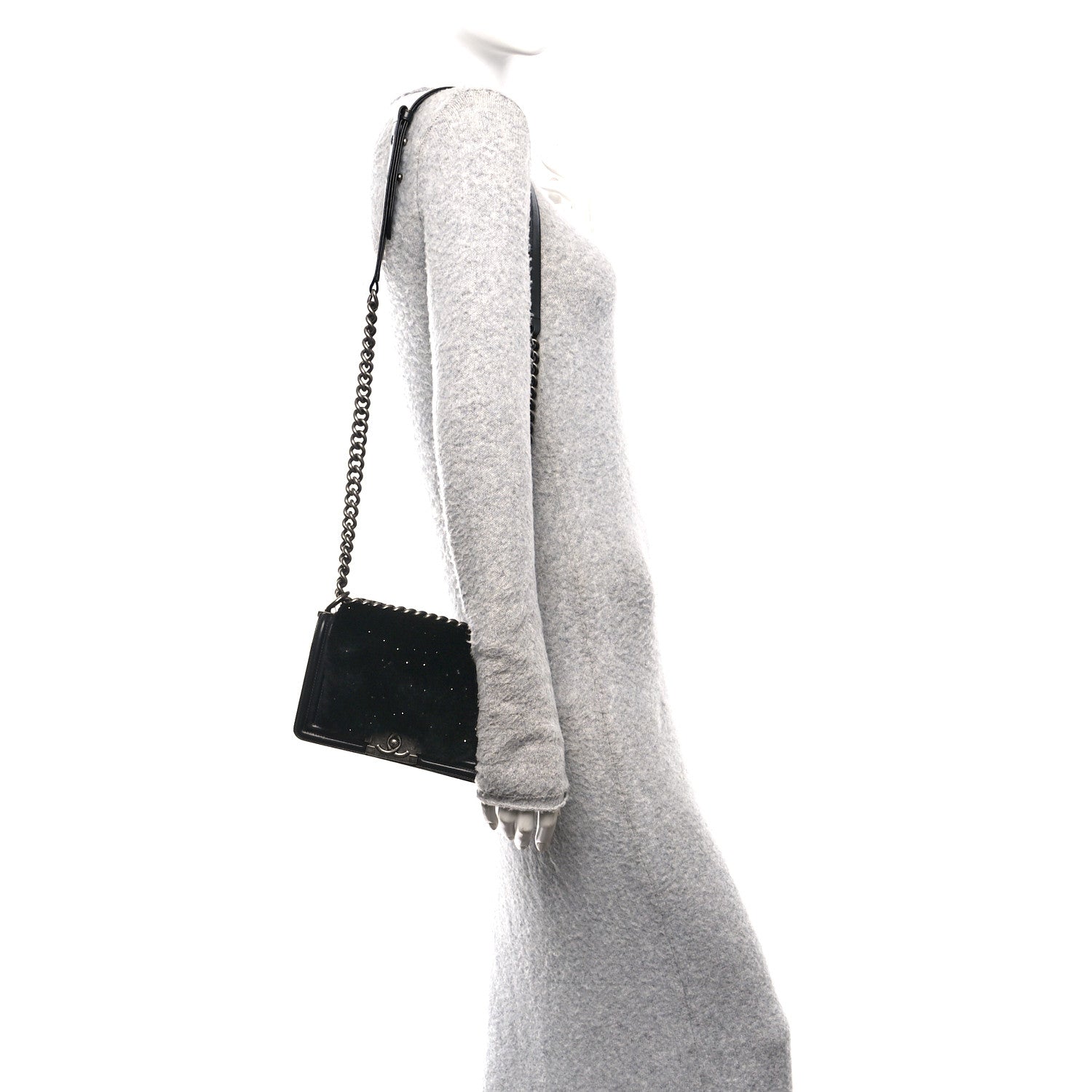 Chanel Orylag Rabbit Fur Calfskin Small Boy Flap Black 2 of 10