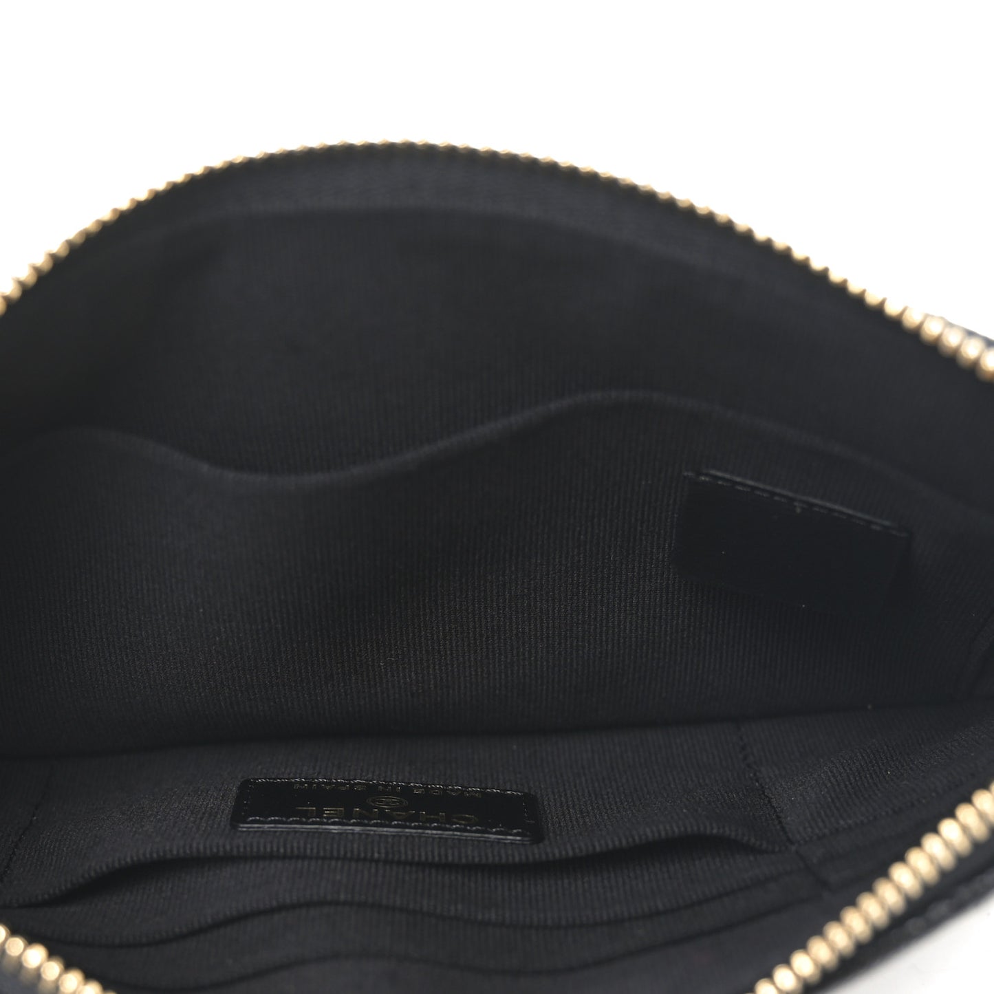 Caviar Quilted Crystal Enamel Cosmetic Case Black