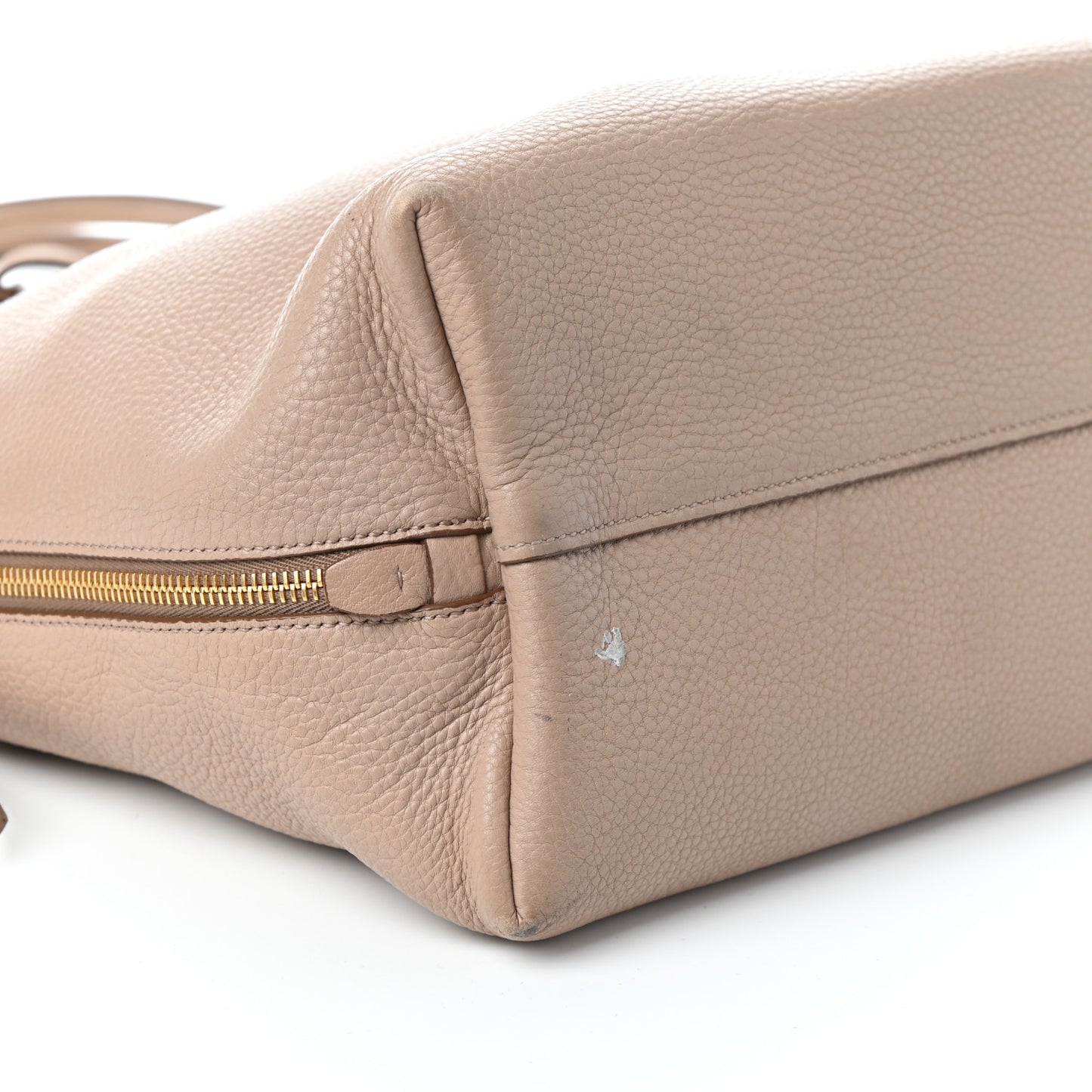 Vitello Daino Side Zip Shopper Tote Cammeo