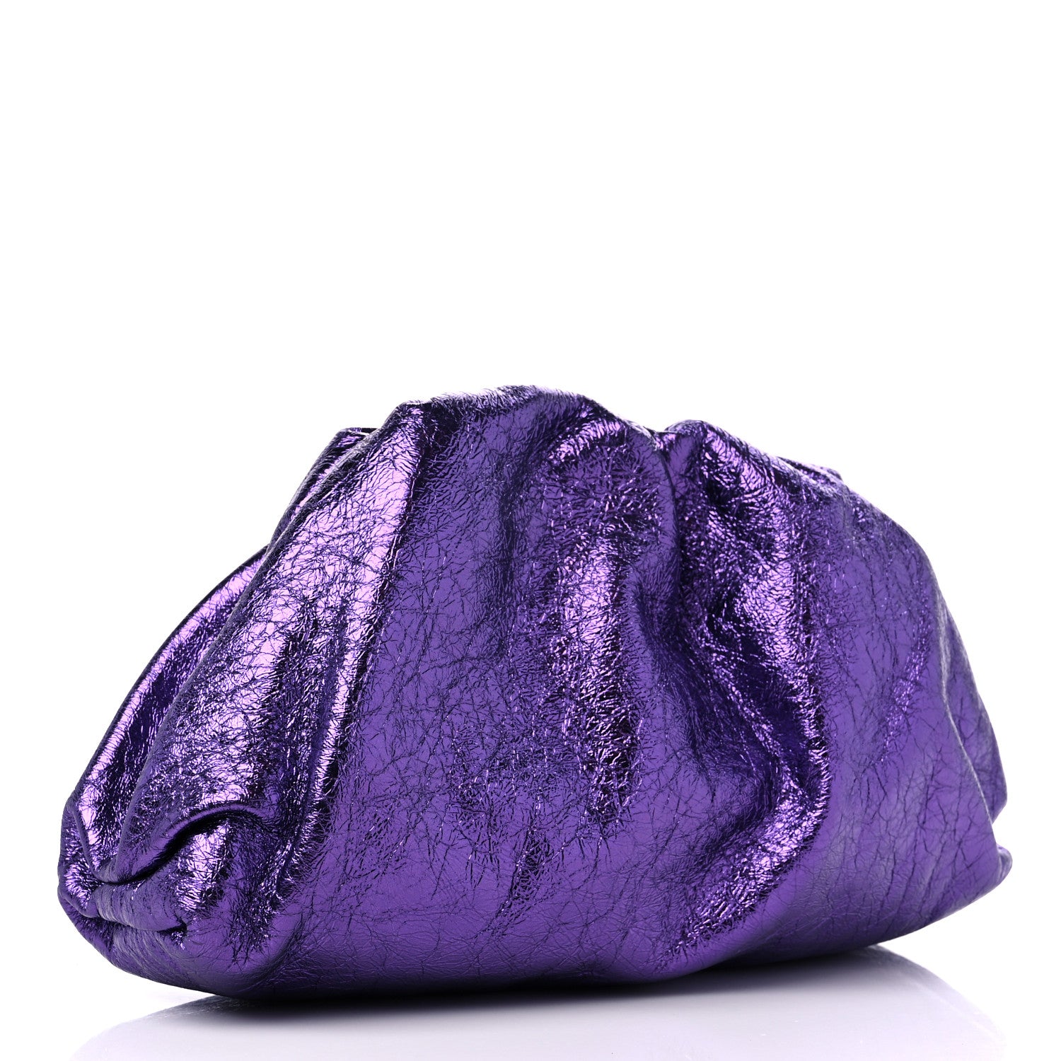 Bottega Veneta Metallic Crinkled Lambskin The Pouch Viola 3 of 9