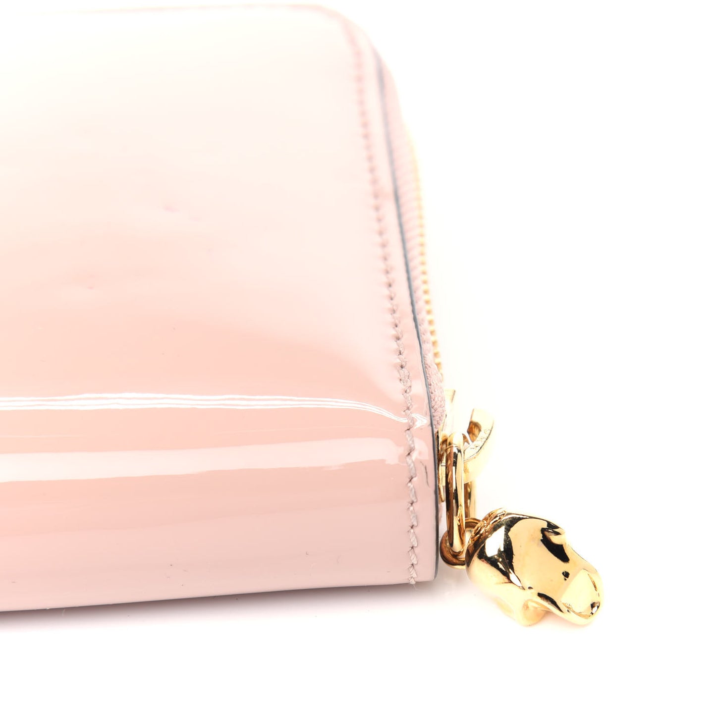 Patent Skull Zip Wallet Light Pink