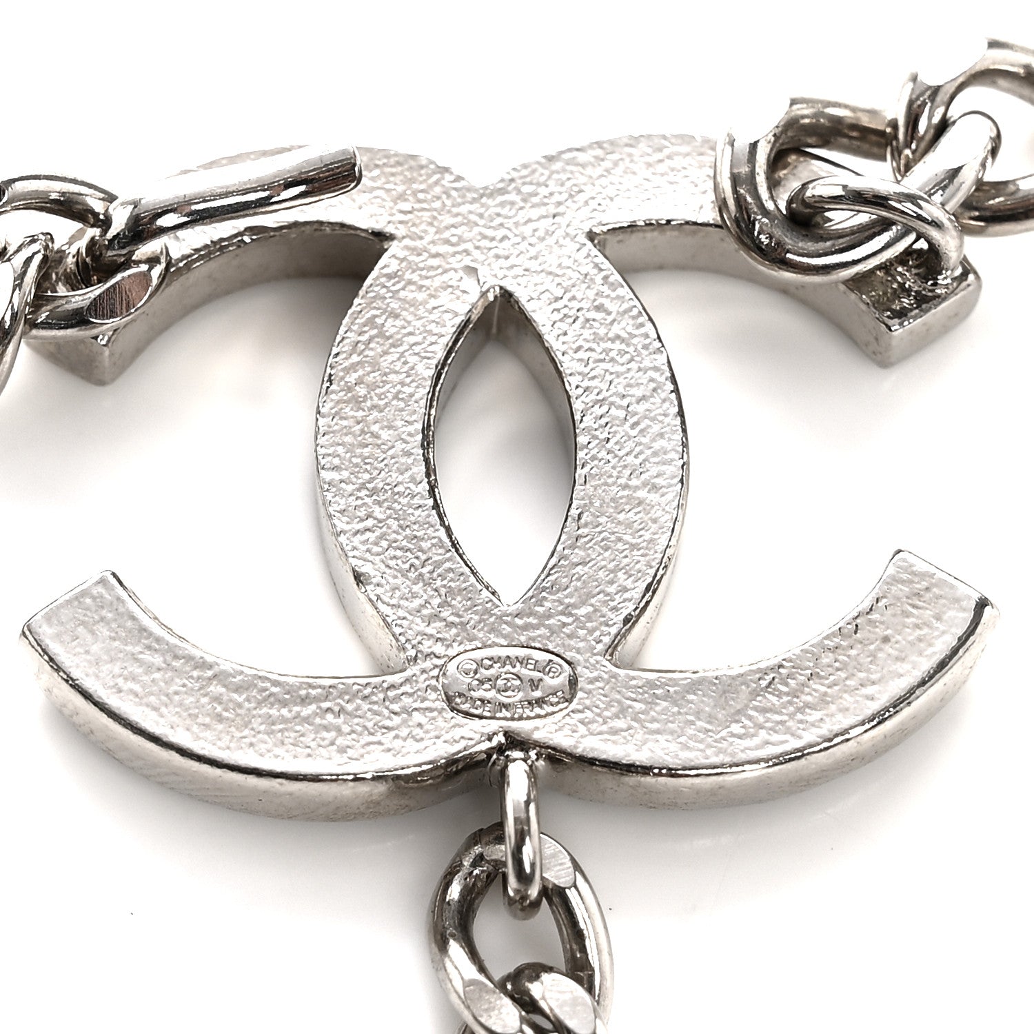 Chanel Enamel CC Chain Logo Belt Silver Black 3 of 3