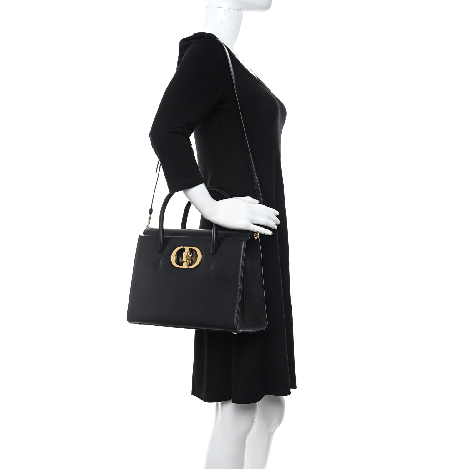 Christian Dior Box Calfskin Medium St. Honore Tote Black 2 of 10