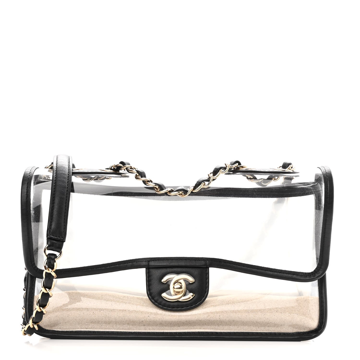 Chanel Lambskin PVC Medium Coco Sand Flap Black 1 of 10