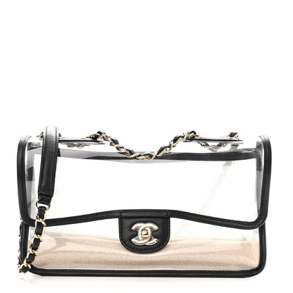 Chanel Lambskin PVC Medium Coco Sand Flap Black 1 of 10