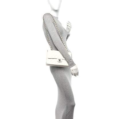 Chanel Caviar Quilted Medium Double Flap White 2 of 11