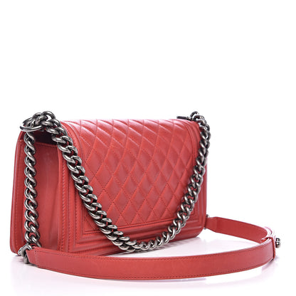 Chanel Calfskin Quilted Medium Boy Flap Red 3 of 15