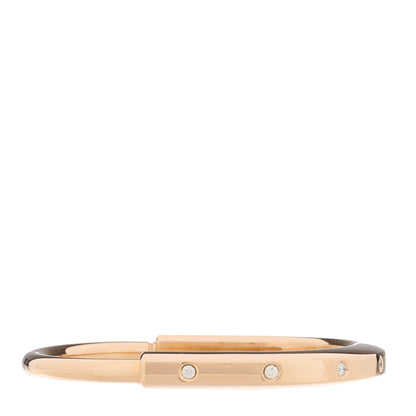 Tiffany 18K Rose Gold Diamond Tiffany Lock Bangle Bracelet 1 of 7