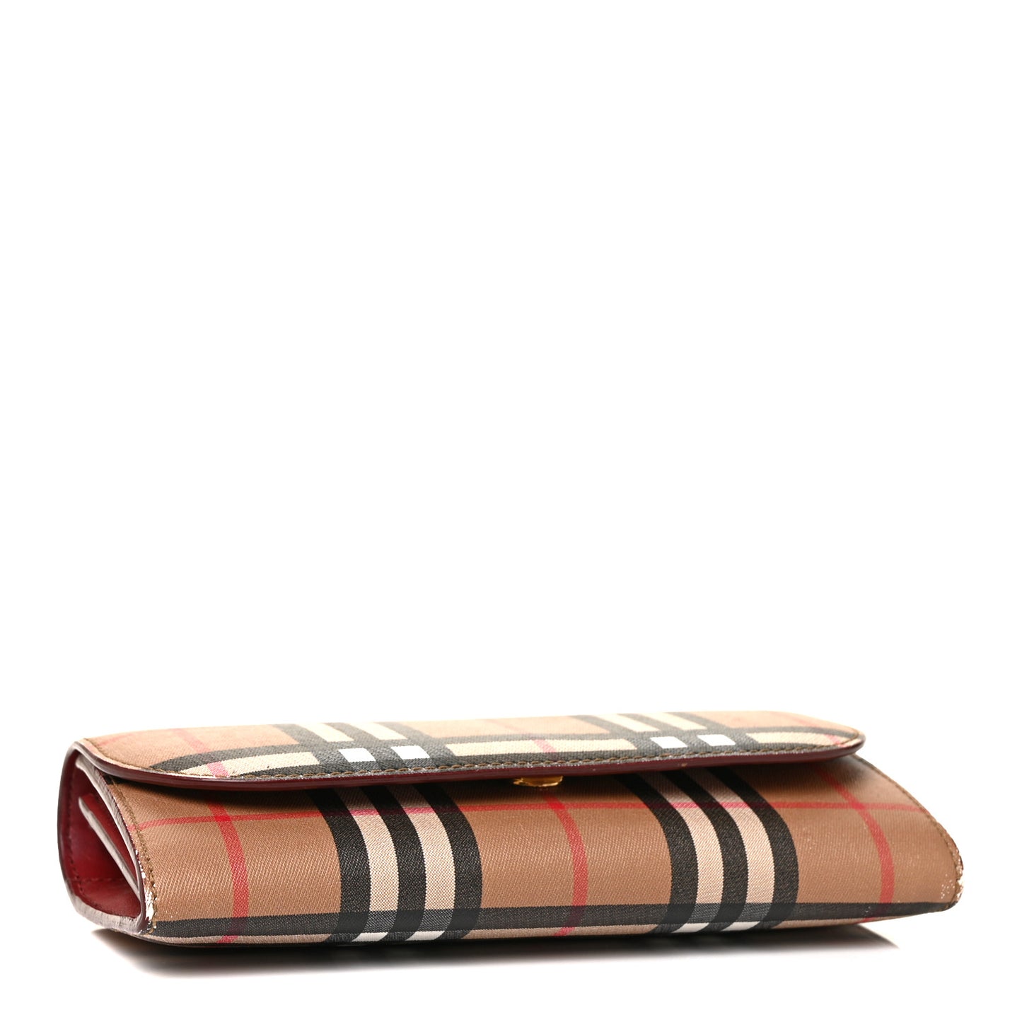 Vintage Check Henley Wallet On Chain Crimson