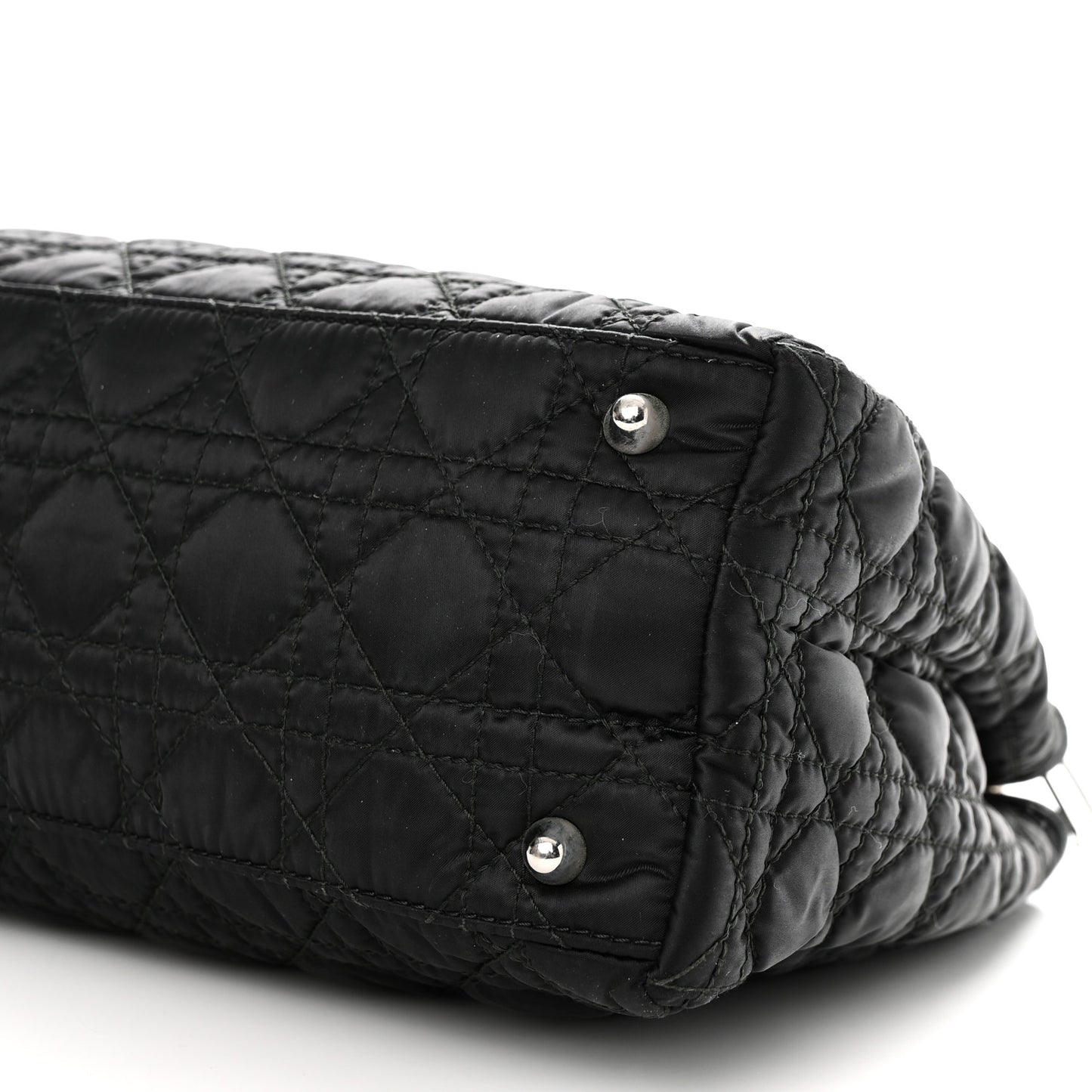 Satin Cannage Charming Lock Flap Shoulder Bag Black