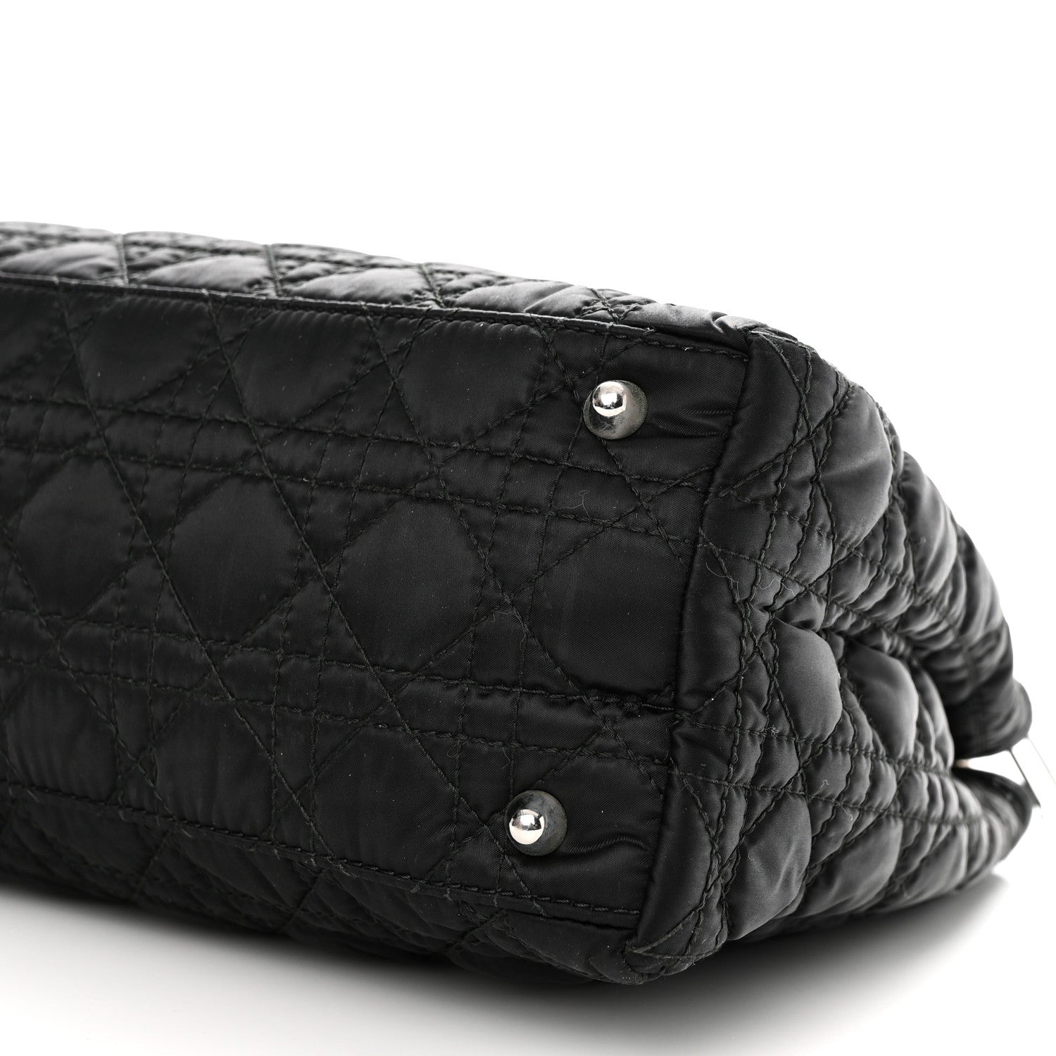 Christian Dior Satin Cannage Charming Lock Flap Shoulder Bag Black 12 of 15