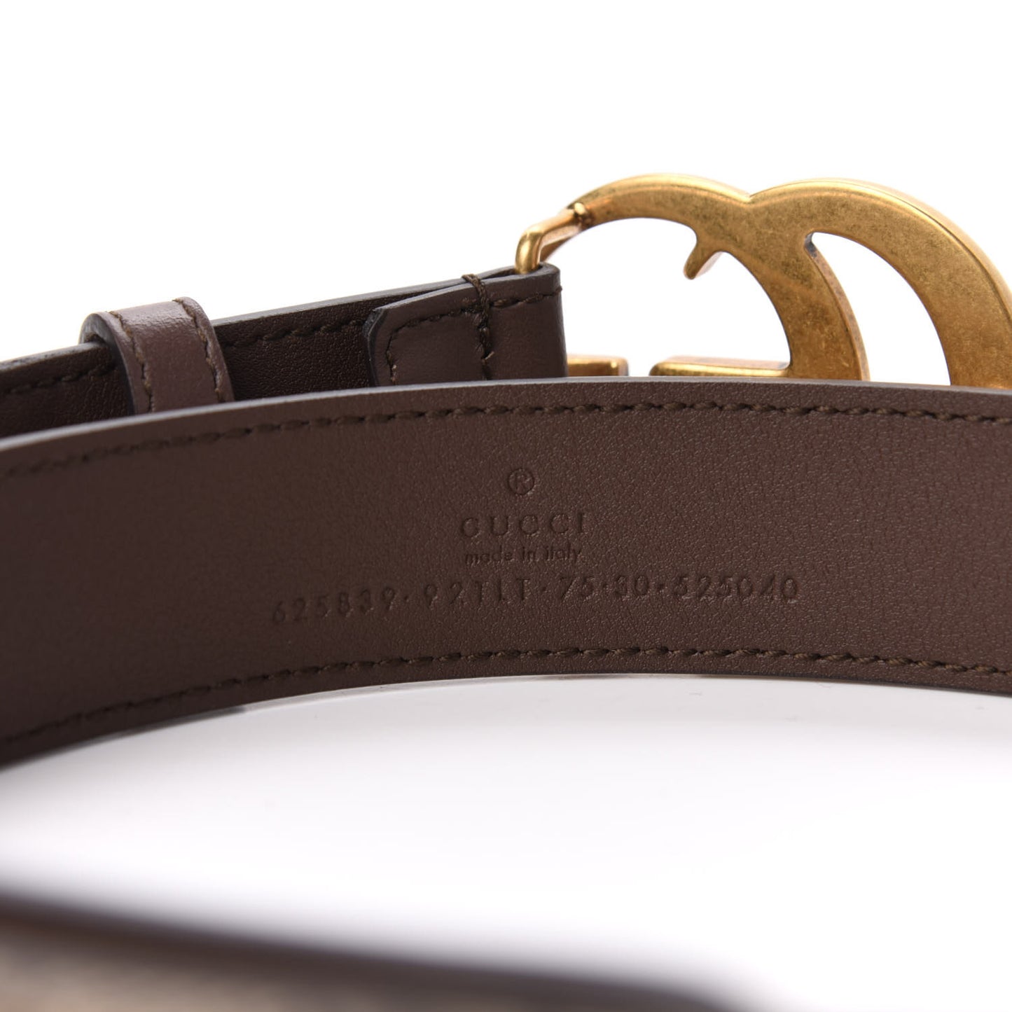 GG Supreme Monogram Matte Plutone Calfskin Double G 30mm Belt 75 30 Beige Ebony New Acero