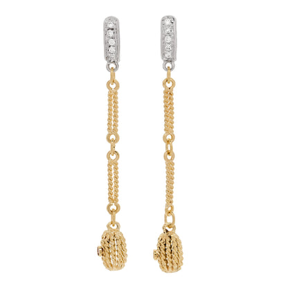 Roberto Coin 18K Yellow White Gold Diamond Drop Earrings 1 of 4