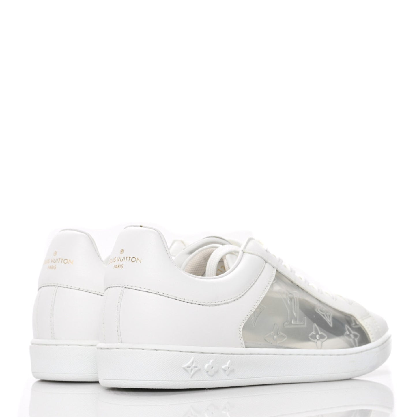 Calfskin Transparent Monogram Luxembourg Sneakers 38 White