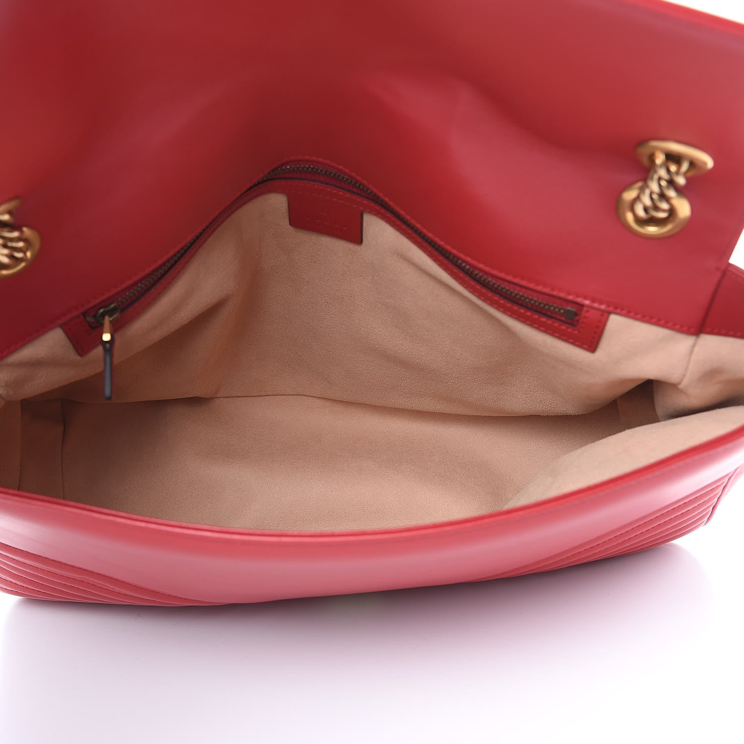 Gucci Calfskin Matelasse Large GG Marmont Shoulder Bag Hibiscus Red 5 of 11