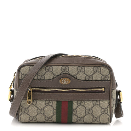 Gucci GG Supreme Monogram Web Mini Ophidia Shoulder Bag Brown 1 of 16