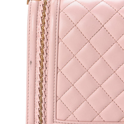 Chanel Lambskin Quilted Medium Chain Detail Boy Flap Light Pink 14 of 18