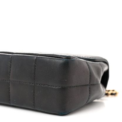 Chanel Lambskin Quilted Mini Chocolate Bar Camellia Flap Black 10 of 10