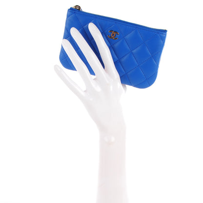 Chanel Lambskin Quilted Coin Purse Case Blue 2 of 8