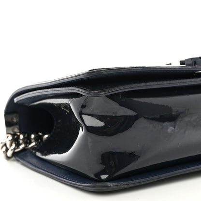 Chanel Patent Calfskin Quilted Medium Plexiglass Boy Flap Navy 9 of 11
