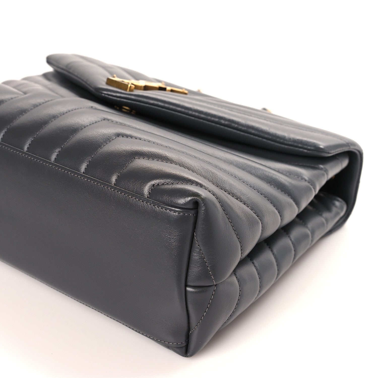Saint Laurent Calfskin Y Quilted Monogram Medium Loulou Chain Satchel Earth 10 of 10