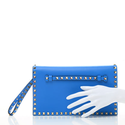 Valentino Garavani Nappa Rockstud Wristlet Clutch Blue Fluo 2 of 6