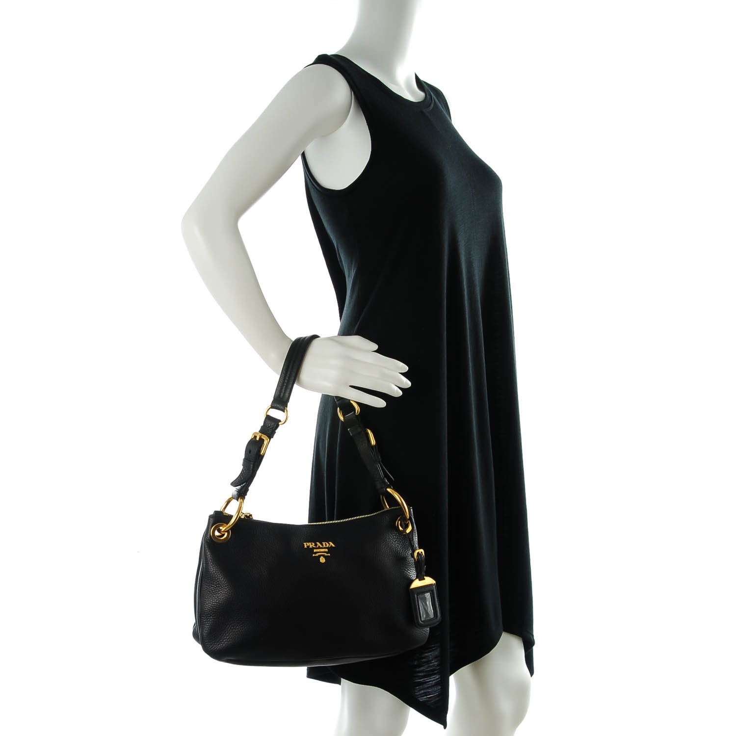 Prada Vitello Daino Shoulder Bag Nero Black 2 of 8
