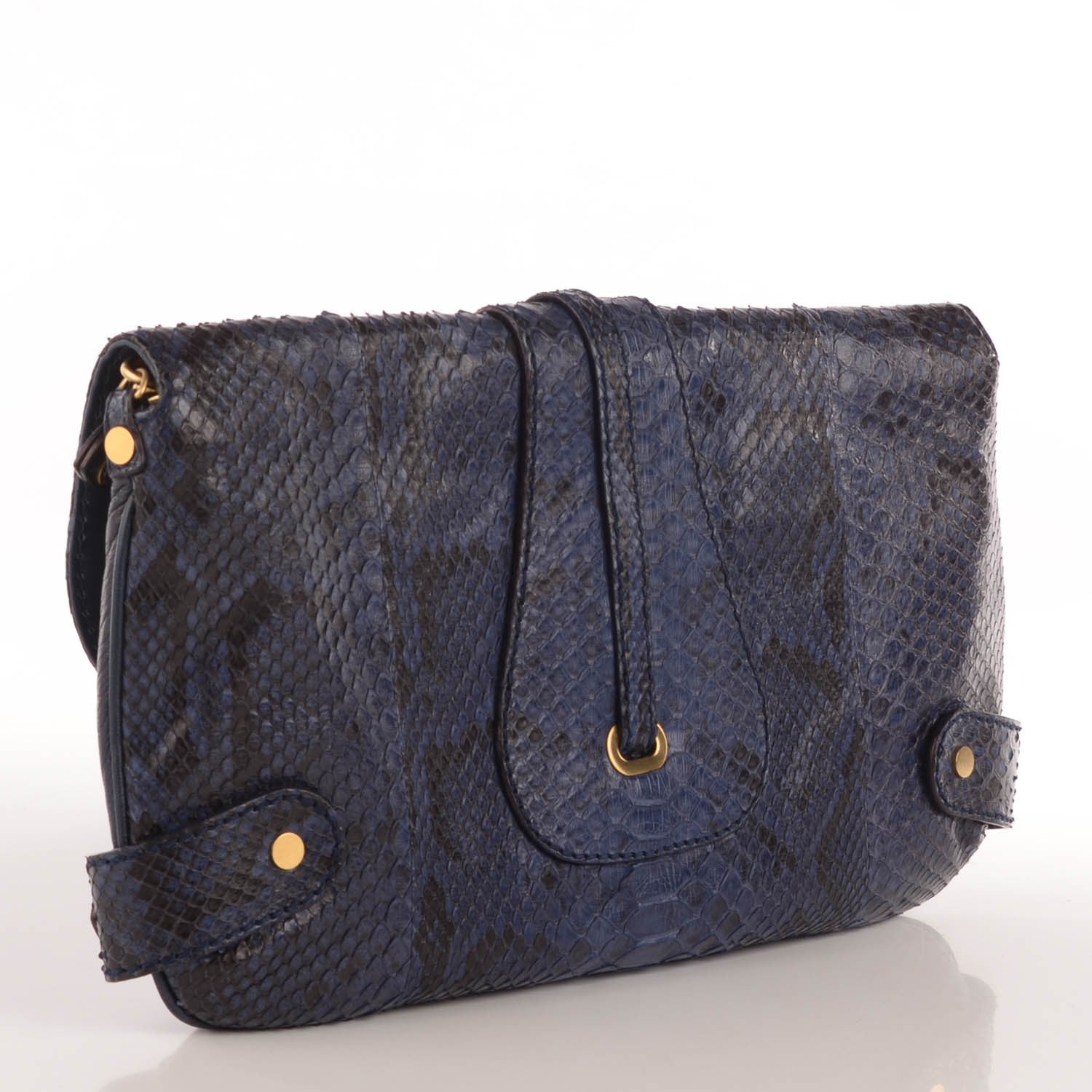 Jimmy Choo Python Troy Clutch Navy 3 of 8