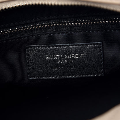 Saint Laurent Calfskin Y Quilted Monogram Small Loulou Bowling Bag Nude Powder 4 of 5