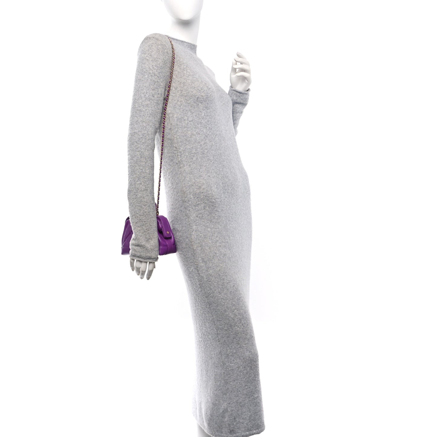 Shiny Lambskin Quilted Mini Cocodoc Top Handle Bag Purple