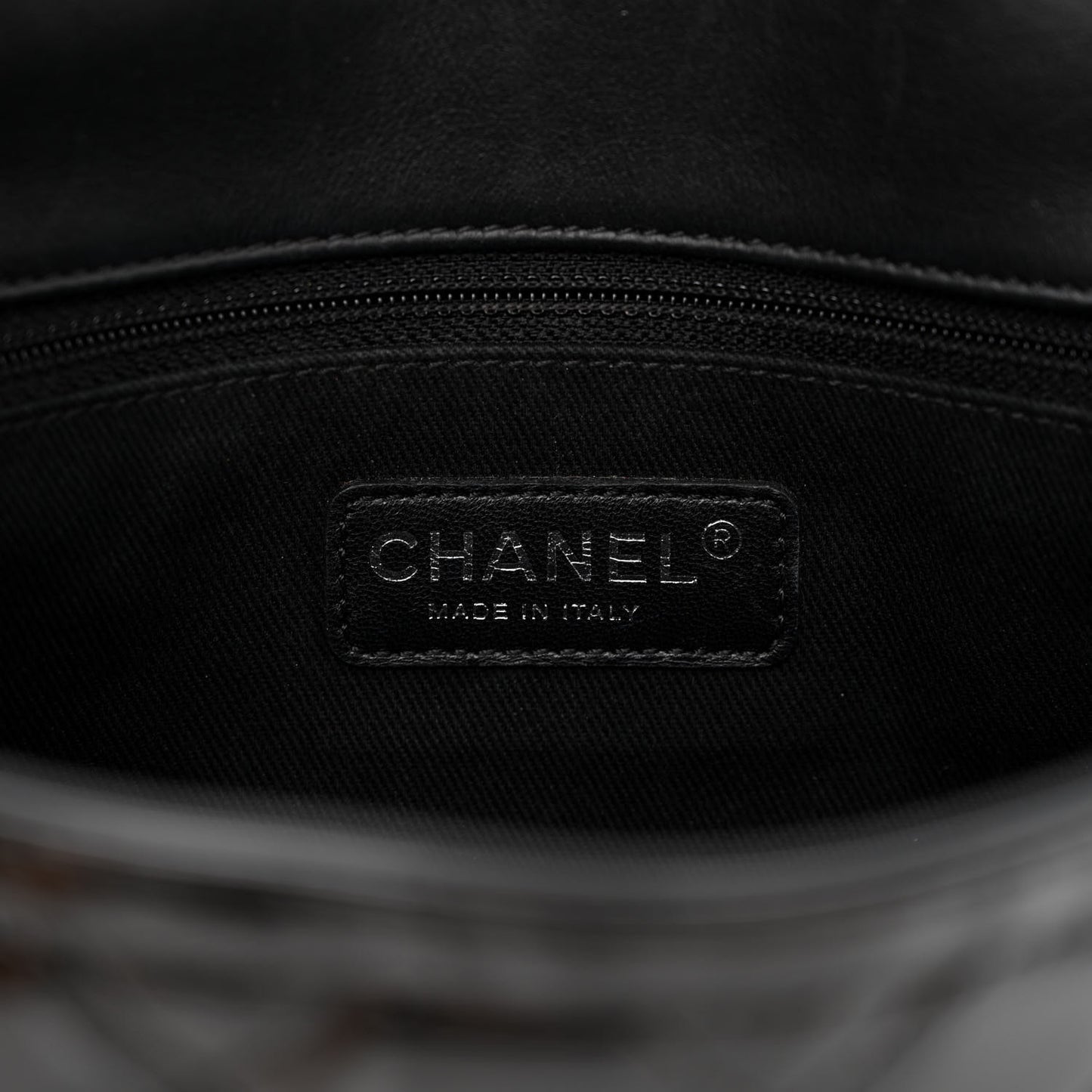 Patent Quilted Large Coco Shine Flap Black