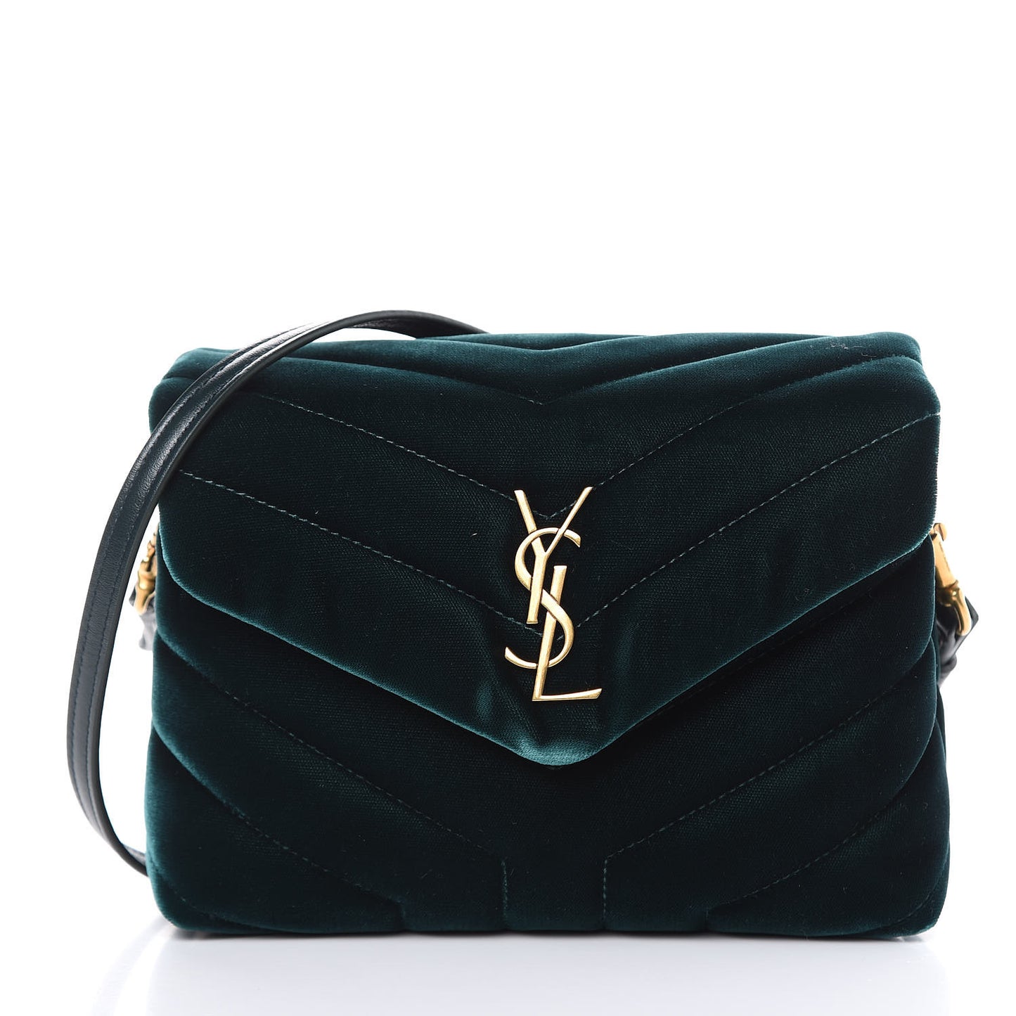 Velvet Y Quilted Monogram Toy Loulou Chain Satchel Dark Ottanio