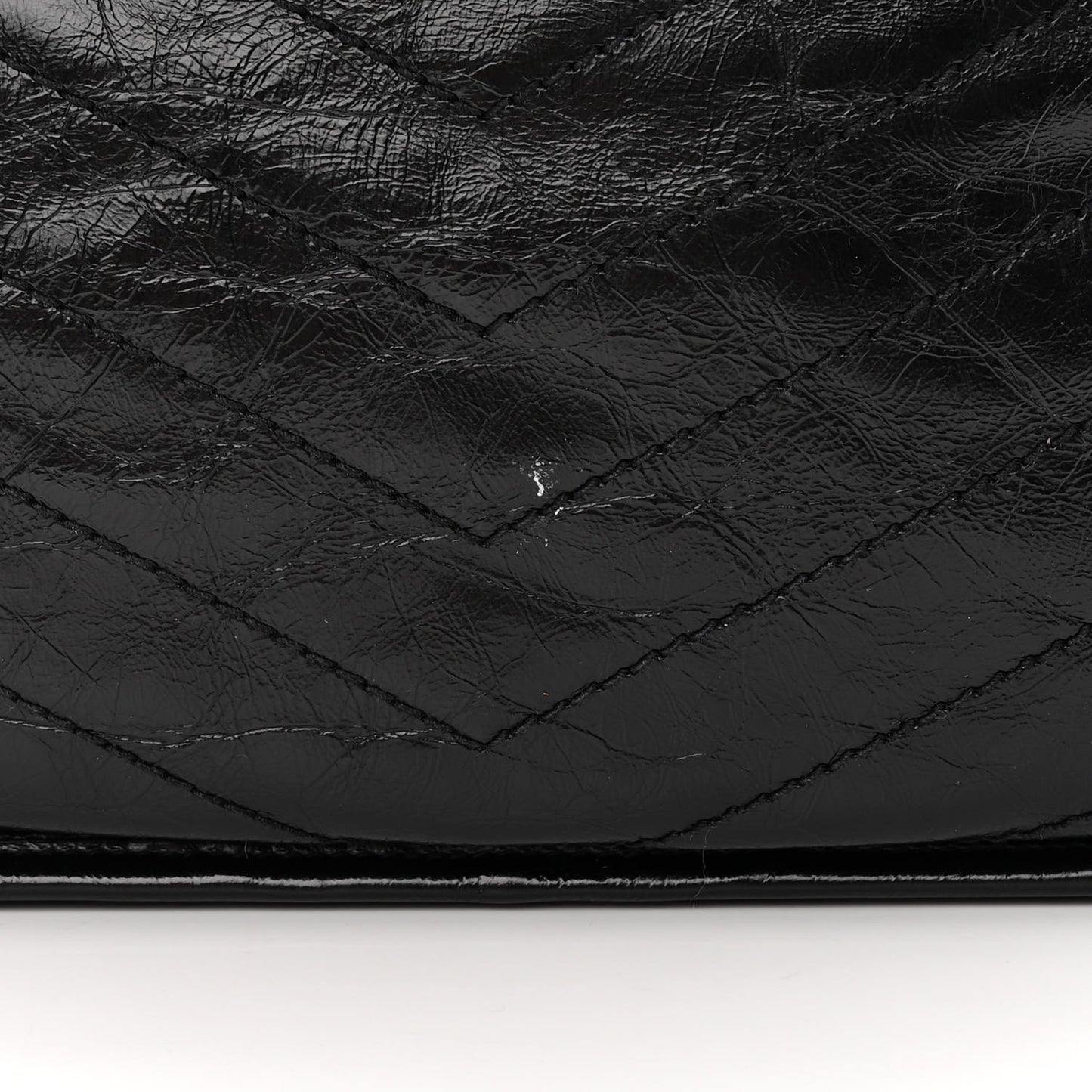 Crinkled Calfskin Matelasse Monogram Large Niki Chain Satchel Black
