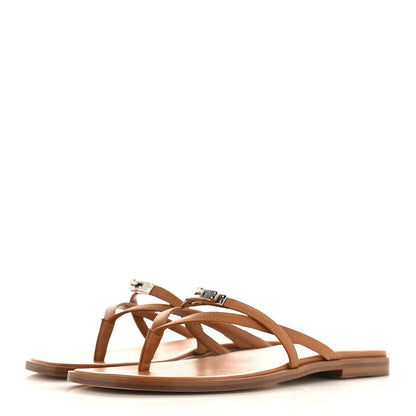 Hermes Calfskin Miss Sandals 38 Naturel 4 of 9