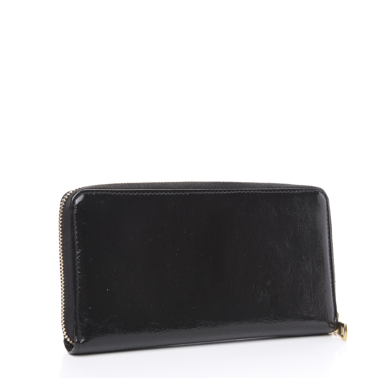 Saint Laurent Textured Patent Monogram Belle De Jour Zip Around Wallet Black 2 of 7