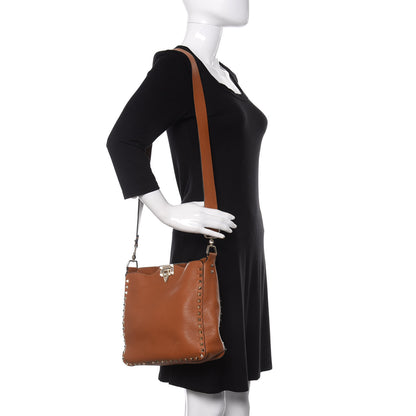 Valentino Garavani Pebbled Calfskin Small Rockstud Flip-Lock Messenger Bag Light Cuir 2 of 11