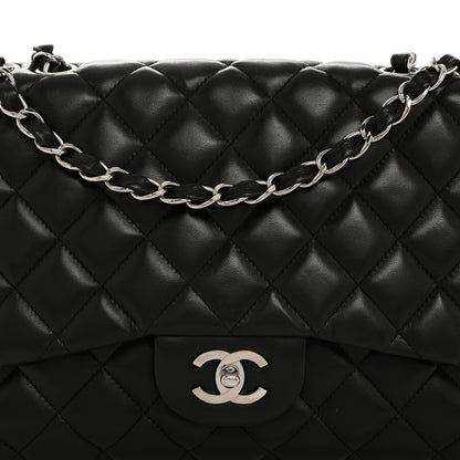 Chanel Lambskin Quilted Jumbo Single Flap Black 8 of 10