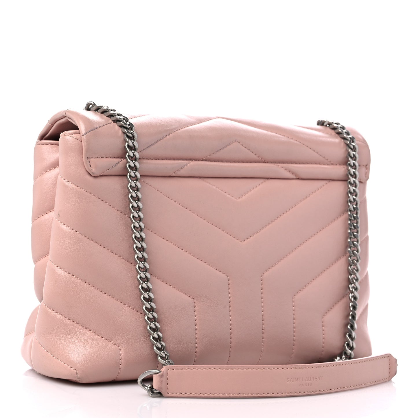 Calfskin Y Quilted Monogram Small Loulou Chain Satchel Rose Antic