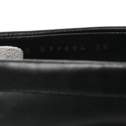 Chanel Lambskin Pearl Crystal Quilted CC Loafers 38 Black 9 of 17