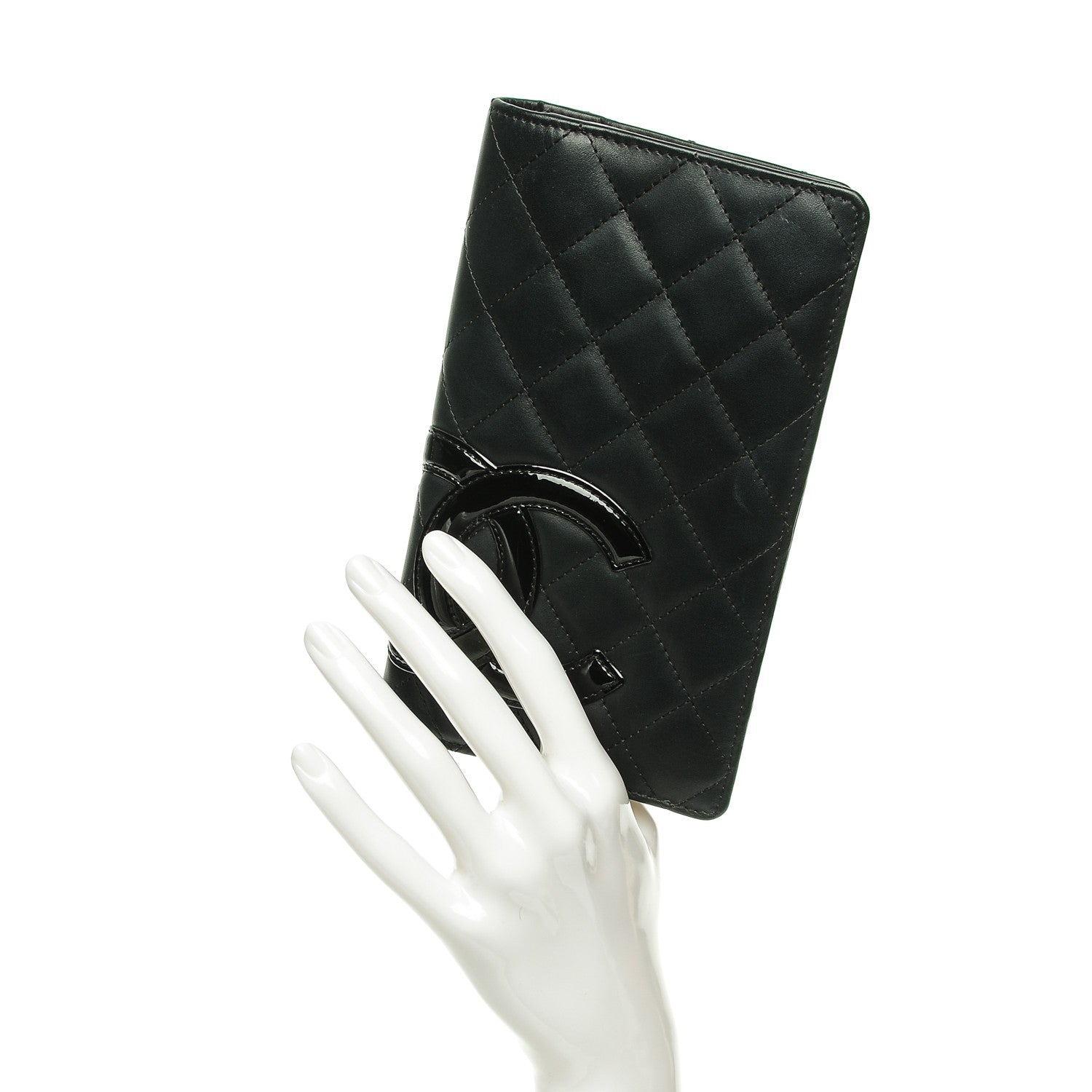 Chanel Calfskin Quilted Cambon Yen Wallet Black 2 of 8
